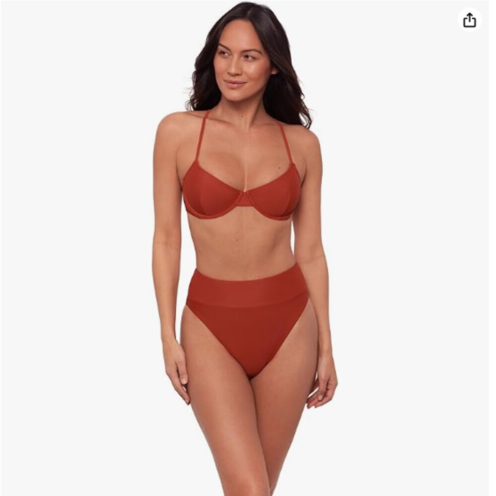 NWT Sports Illustrated Womens X-Back Underwire Bikini Top - Rouge - M